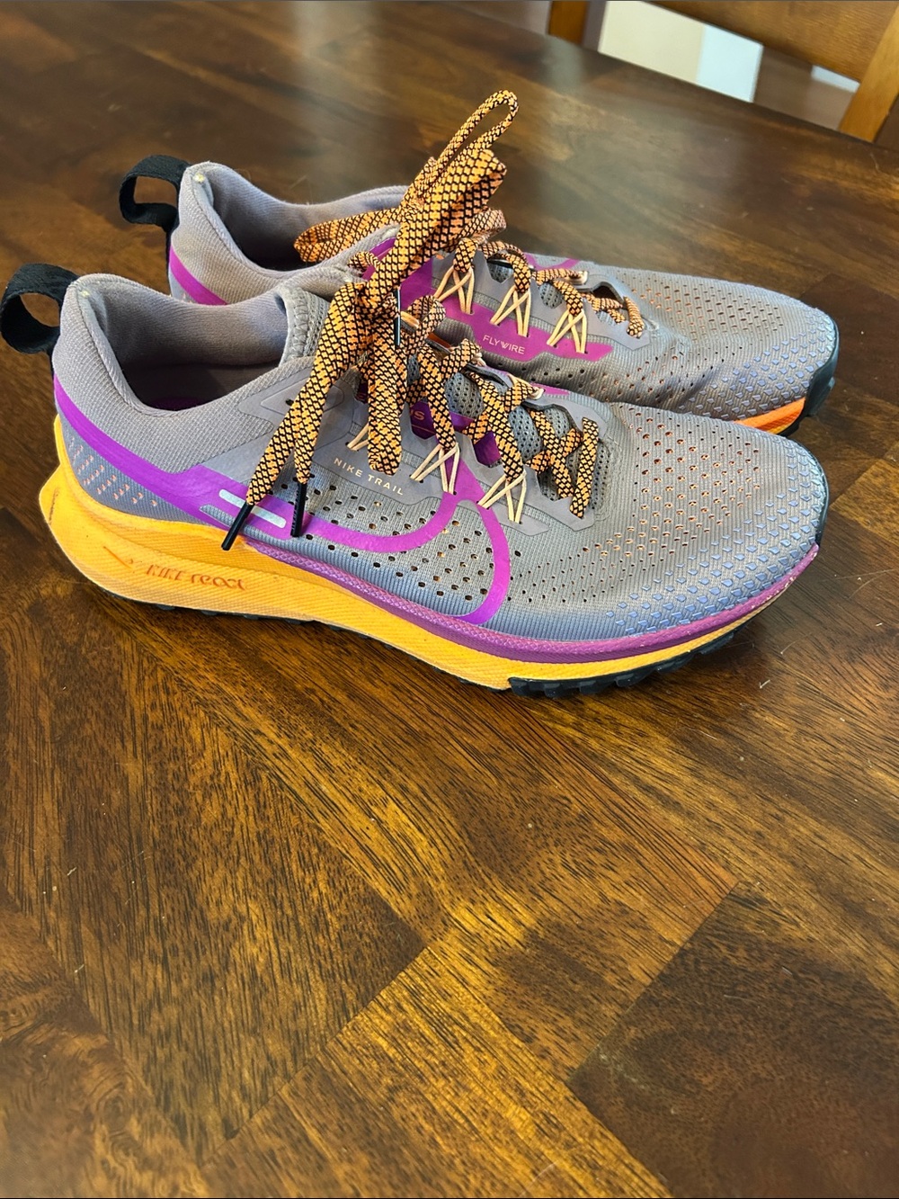 Nike Women's Gray, Purple and Orange Trail Running Shoes